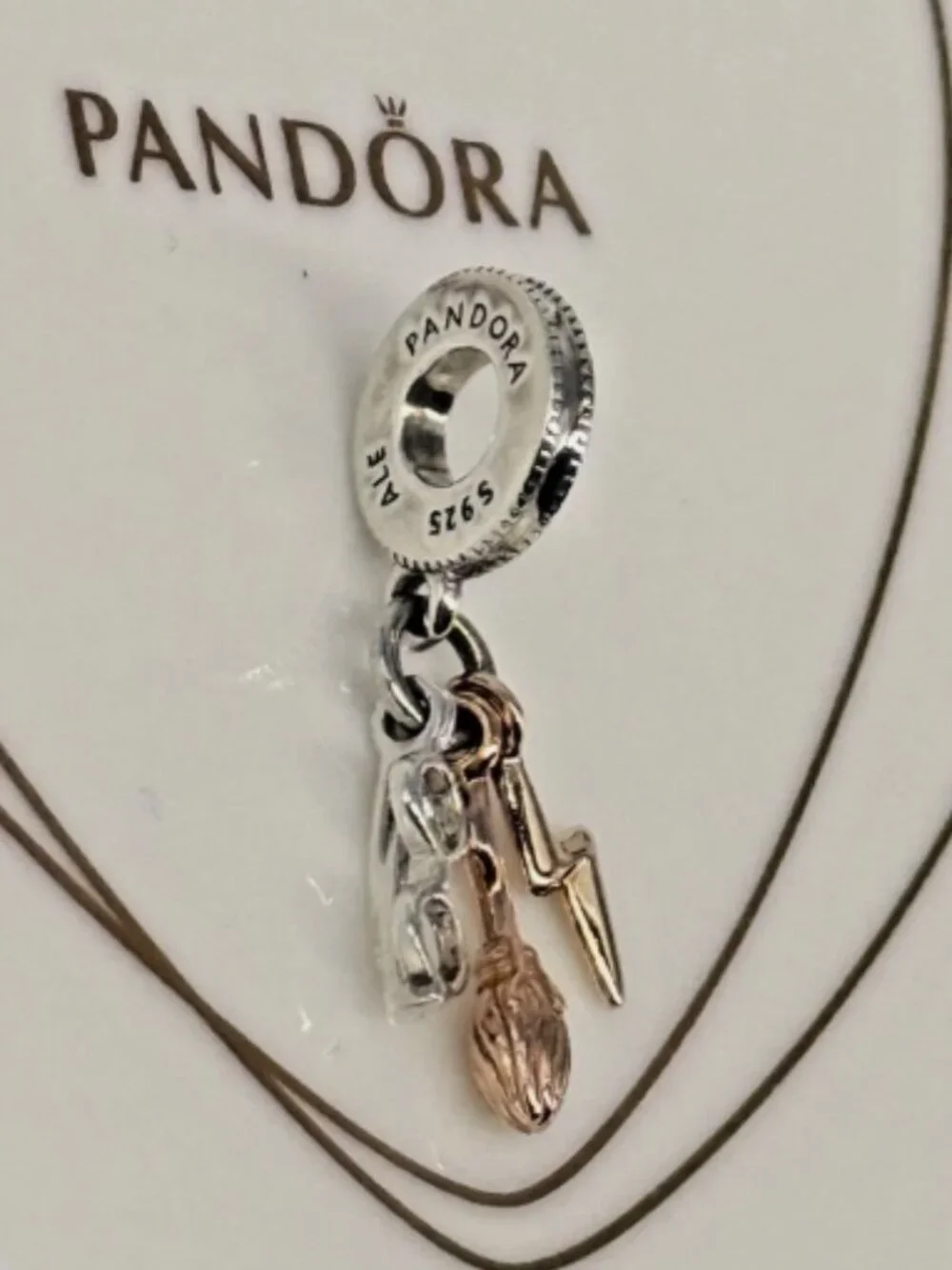 New Pandora S925 ALE Harry Potter Glasses Nimbus 2000 & Lightning Bolt Charm